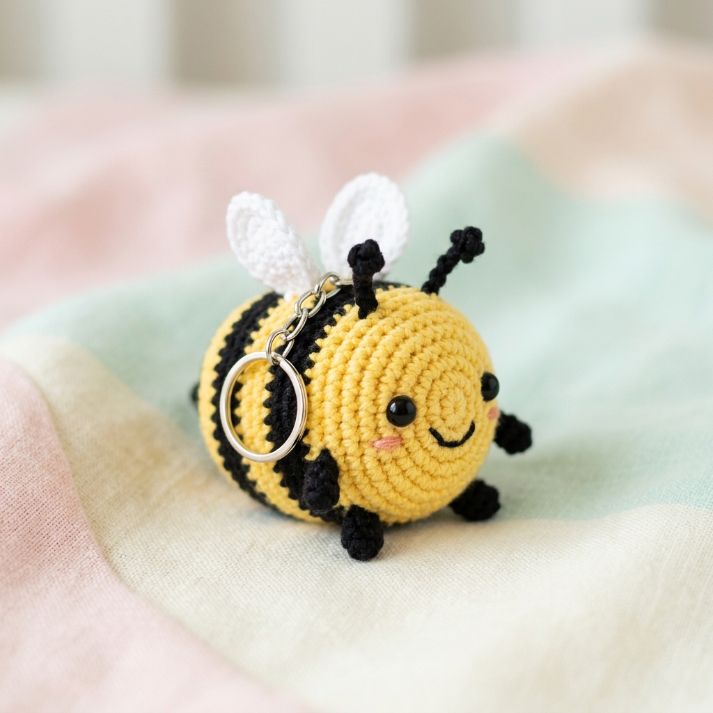 Cute Amigurumi Bumblebee Keychain