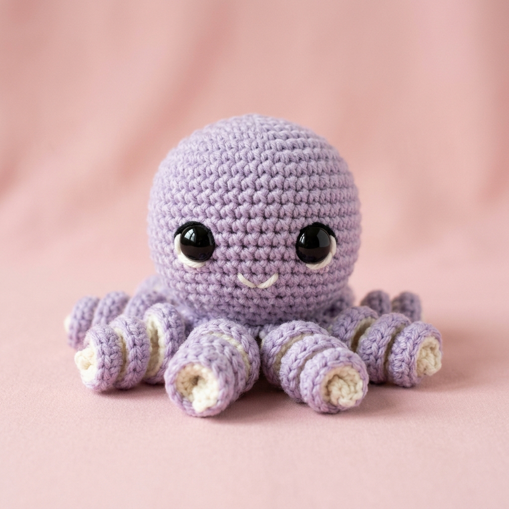 Lavender Amigurumi Octopus Plushie